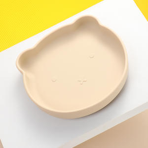 Juego de Vajilla de Silicona con Diseño de Oso de Dibujos Animados, Tazón de Alimentación <span class=keywords><strong>Complementaria</strong></span> para Niños, Bandeja Antideslizante, Juego de Tres Piezas para Alimentación de Bebés de <span class=keywords><strong>6</strong></span> <span class=keywords><strong>Meses</strong></span> - Product Image 4