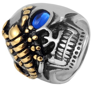 yunnique Skull <b>Ring</b> <b>Titanium</b> Steel Men's Red Eye Jewelry Gift Geometric Design - Product Image 5