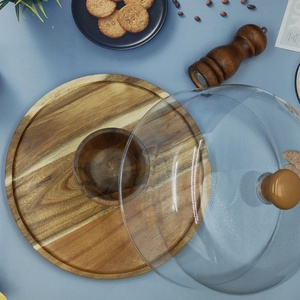 Tùy Chỉnh Thiết Kế Hiện Đại Vòng Gỗ Keo Thân Thiện Với Môi Khay Bánh Trái Cây Hiển Thị Giá Cho Món Tráng Miệng Hộ Gia Đình Bên Sử Dụng Nhà Hàng Sử Dụng - Product Image 3