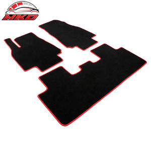 พรมปูพื้นรถยนต์เทสล่า รุ่น Y ปี 20-24 แบบกำมะหยี่สีดำขอบแดง สำหรับด้านหน้าและด้านหลัง - Product Image 3