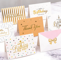 Cartes de remerciement personnalisées 4x6 de luxe pour mariage, petite entreprise, remise de diplôme, funérailles, fête prénuptiale, avec estampage à chaud doré sur fond noir
