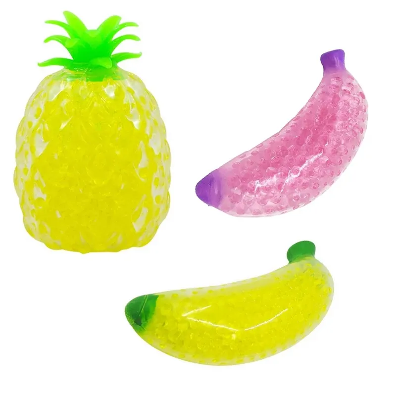 Banana Bead Stress Ball Toy Squeezable Soft Fruit Shape Sensory Balls