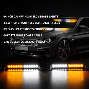 Luces Estroboscópicas de Emergencia de 12 LED para Tablero, Color Ámbar y Rojo, Advertencia de Seguridad, Luces de Peligro para Interior, Parabrisas, Barra de Luces de Advertencia de Tráfico con Interruptor - Product Image 3