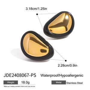 Minimalist Jewelry <b>Earrings</b> Stainless Steel <b>Resin</b> Stud <b>Earrings</b> Maillard Stud <b>Earrings</b> Women Wholesale - Product Image 6