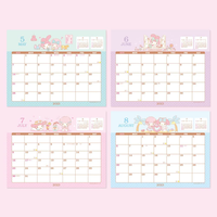 Calendrier mensuel personnalisé 2023 calendrier de bureau décorations de bureau calendrier rose Girly personnalisé selon vos besoins