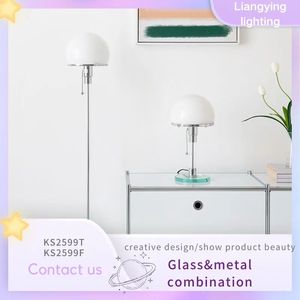 Design moderne nordique demi abat-jour en verre lampe de Table Style Bauhaus écologique pour la maison hôtel chambre bureau E27 E26 nuit Simple AC - Product Image 2