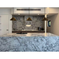 SH STONE Dalle de comptoir en quartzite super blanche polie sur mesure Design de luxe moderne pour Table îlot de cuisine Pierre naturelle