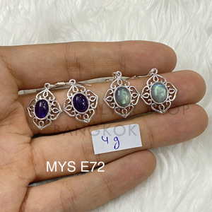 แหวนพลอยหรูหราใน925เงินสเตอร์ลิง925เครื่องประดับเงิน - Product Image 1