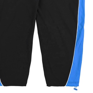 Pantaloni Casual con Elastico in Vita Personalizzati, Pantaloni da Trekking Outdoor Bicolore Neri da Uomo con Pannelli Laterali Blu e Bianchi - Product Image 3