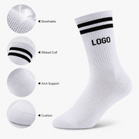 Chaussettes de sport personnalisées avec logo, chaussettes athlétiques respirantes en maille avec coussinets, OEM ODM