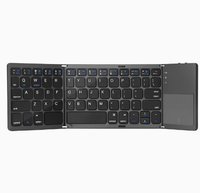 Keyboard Nirkabel Ultra Tipis Mini 2.4Ghz dengan Keypad Numerik, Keyboard Lipat untuk Perjalanan, Tablet Laptop, Operasi Mekanis