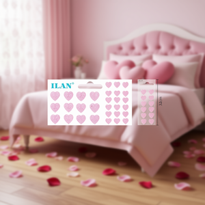 ILAN Adesivi Decorativi a Forma di Cuore con Strass Scintillanti 32cm Rosa - Product Image 2