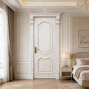 Puerta Interior de Madera de Alta Calidad, Diseño Moderno y Sencillo Tallado, Puerta de Madera Sólida con Patrón Tallado - Product Image 4