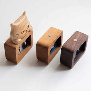 Cadre en bois massif Noyer noir, <span class=keywords><strong>mini</strong></span> cadre photo mignon pour gravure, impression de photos, suivi de croissance, enregistrement de mariage, pour réfrigérateur - Product Image 4