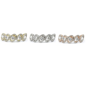 En gros Créatif Top Qualité Mode 18k Solide Or Blanc Véritable Diamant Ovale Mince Half Way Anneaux Bande Pour Cadeau Féminin - Product Image 4