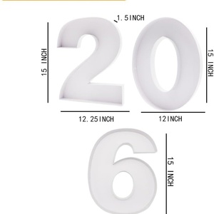 Caja de cartón ligera de 15 pulgadas con forma de número 2026, bandeja rellenable para alimentos, tabla de charcutería, decoración para fiestas de cupcakes y dulces - Product Image 3