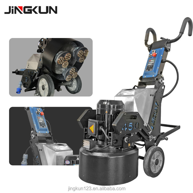 JINGKUN 450 Dust-Free Manual Concrete Grinder 4kw 214kg 220V/380V High Efficiency for Small-Area Indoor Use 1-Year Warranty