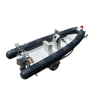 Bateau pneumatique de luxe en PVC 5,8 m, coque en fibre de verre, bateau à rames gonflable 580, vente flash
