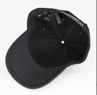 Unisex zwarte katoenen baseballpet, verstelbare pet, zeefdruklogo, buitensport hoofddeksel