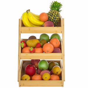 Support à fruits en bambou pour comptoir de cuisine, idéal pour le pain, les légumes, les produits frais, le <span class=keywords><strong>rangement</strong></span> et la présentation à domicile - Product Image 6