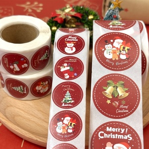 Autocollants personnalisés de luxe imprimés sur mesure, emballage cadeau de Noël, autocollants ronds mignons pour la fermeture, rouleau pour les petites entreprises - Product Image 3