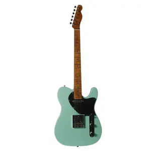 Großhandel Custom Logo Deluxe-Stil Alder Body E-Gitarre mit Flame Maple Neck Green E-Gitarre zu verkaufen
