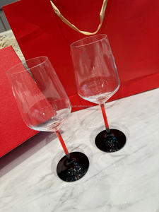 Ensemble de verres à vin en cristal blanc élégant et luxueux avec pied long, compatible lave-vaisselle, écologique, coffret cadeau, deux pièces, comprend un sac à main - Product Image 4