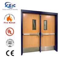 Porte coupe-feu 90 minutes Porte coupe-feu en bois Double portes en bois répertoriées UL