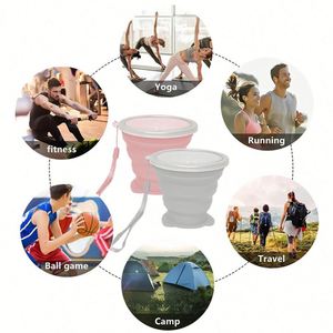 Ensemble de voyage pliable personnalisé avec logo, gobelet à café pliable en plastique réutilisable pour le camping - Product Image 4
