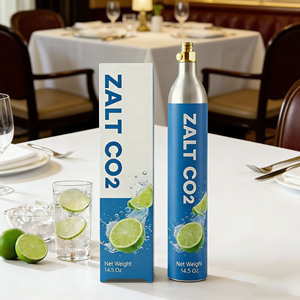 أسطوانة ألومنيوم لثاني أكسيد الكربون بسعة 0.6 لتر صالحة للاستخدام الغذائي لصانعات الصودا وآلات المياه الغازية - Product Image 3