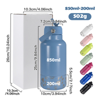 Bouteille d'eau pour chien en acier inoxydable 2-en-1 anti-fuite de 32 oz avec distributeur d'eau pour les promenades en plein air