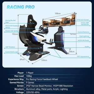 YHY Intérieur 360 Rotation À Grande Échelle <span class=keywords><strong>3A</strong></span> Jeux De Course Simulateur De Mouvement Machine De Jeu De Conduite De Voiture F1 À Monnaie - Product Image 3