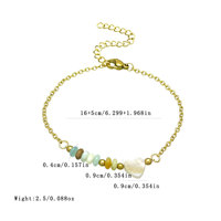 Bracelet Cœur en Acier Inoxydable avec Perles d'Abacus en Pierre Naturelle 520, Nouveau Modèle Numérique Transfrontalier Européen et Américain pour Femme