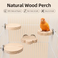 Support pour oiseaux en bois massif de pin avec design anti-évasion, non toxique et sûr, facile à installer pour perchoir, jouer et se reposer aux perroquets