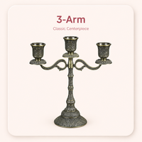 Candélabre en alliage de zinc bronze à 1/3/5 bras, chandelier européen pour table à manger, dîner aux chandelles, décoration intérieure, OEM