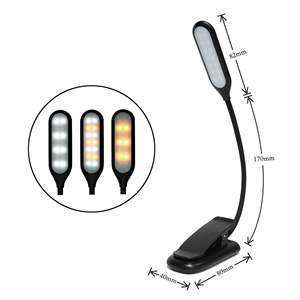 Lampe de lecture à clipser filtrant la lumière bleue, 1000 mAh, rechargeable par USB, intensité réglable, lumière ambrée, mini lampe de lecture, lampe de livre pour enfants - Product Image 2