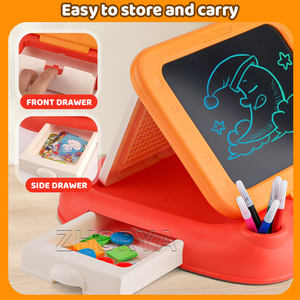Zhorya ชุดของเล่นวาดภาพเพื่อการศึกษาแบบ<span class=keywords><strong>2</strong></span> in 1, กระดานวาดภาพเขียนได้หลายฟังก์ชันสามารถลบได้เขียนดูเดิลได้กระดานวาดภาพสำหรับเด็ก - Product Image 4