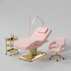 Table <span class=keywords><strong>de</strong></span> massage électrique <span class=keywords><strong>de</strong></span> luxe Xinman en cuir chocolat marron, trois moteurs, pour salon <span class=keywords><strong>de</strong></span> beauté et extensions <span class=keywords><strong>de</strong></span> cils - Product Image 3