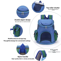 Sac à dos de transport professionnel pour chat en gros avec couvercle en maille respirante en nid d'abeille, grand espace pour chats corpulents, emballage plat, faible MOQ