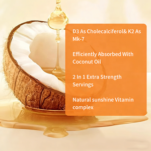 Suplemento de Salud con Vitamina D3 y K2 MK7 de Marca Privada OEM, Vitamina D3 10000 UI, Vitamina K2 MK7 200 mcg, Cápsulas de Gel Suave - Product Image 4