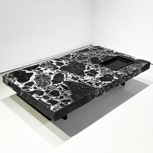 โต๊ะกาแฟในโรงแรมทำจากหินธรรมชาติโต๊ะกาแฟดีไซน์แบบวิลล่าสี่เหลี่ยมทันสมัยหรูหราสำหรับบ้าน - Product Image 4