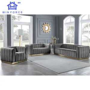 Ensemble de canapés design moderne meubles de salon canapés 1 + 2 + 3 places canapé en tissu de style nordique