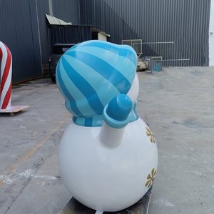 Décorations de bonhomme de neige de Noël en fibre de verre personnalisées, écologiques, art <span class=keywords><strong>déco</strong></span> pour exposition de jardin durable, Noël - Product Image 2