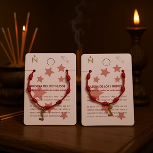 Braccialetto a Sette Nodi Z in Acciaio Inossidabile Rosso, Amuleto di Protezione Fatto a Mano, Unisex, per Cerimonie Religiose - Product Image 3