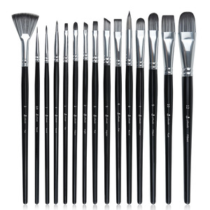 Yihuale Set pittura artista <span class=keywords><strong>pennelli</strong></span> 15 pezzi di Nylon sintetico <span class=keywords><strong>per</strong></span> capelli ad olio acquerello acrilico con borsa in <span class=keywords><strong>tela</strong></span> - Product Image 1