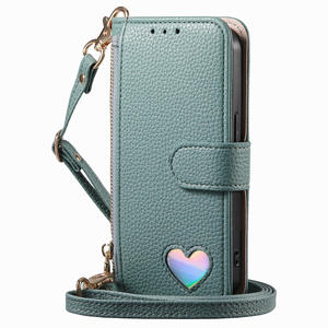 For Samsung <strong>Galaxy</strong> S25 Ultra/A16/A17/A25/A05 Cross Shoulder Wallet Flip case Cover <strong>Heart</strong> Design - Product Image 1