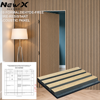Panneau acoustique en bois à lattes MDF+PET, revêtement mural décoratif en bois pour la chambre à coucher, le salon, le bureau, la décoration intérieure