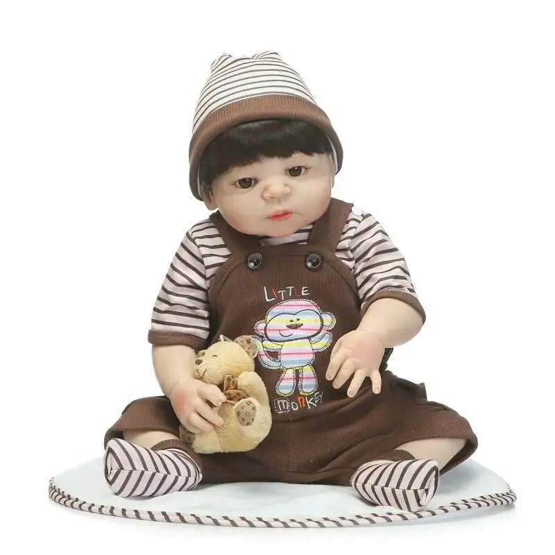 사용자 정의 비닐 귀여운 플레이 메이트 OEM 소년 신생아 장난감 살아있는 실리콘 55cm 다시 태어난 아기 인형