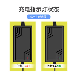 Chargeur de batterie au lithium Rey.1 12,6 V 3 A pour batteries 18650, voyant lumineux rouge à vert - Product Image 1