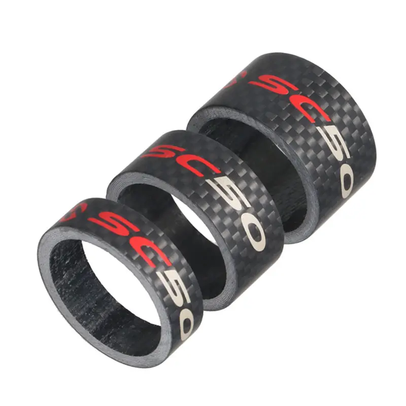 TToseek Sacer Completa De Carbono Bicicleta Headset Espaçador bicicleta de Estrada de Montanha Bicicleta Stem Lavadora Spacer 1 1/8 "5/10/peças de bicicleta foscas de 15/20mm 3k